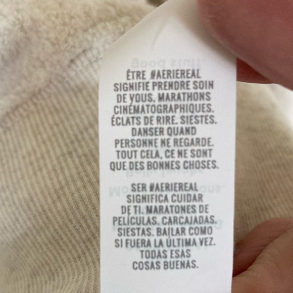 Aerie Womens‎ Cream Sherpa Fleece Quarter Zip Pullover Sweater Size Medium Cozy - Picture 8 of 13